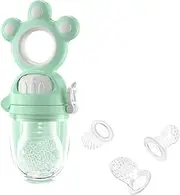 Fruit Feeder Teether - Silicone Fruit Food Feeder Teething Pacifier,Cat's Paw Design Boys Girls Feeders Nipples for Balanced Nutrition for Peach, Pear