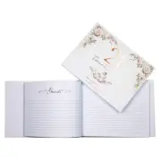 21St Floral Guest Signing Book With Rose Gold Text Birthday Keepsake 23x18cm