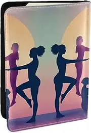 [JEJEA] Gymnastics Game Print Travel Organizer Credit Cards Case Passport BookPassport Holder Cover Wallet forTraveling,, Black, One Size