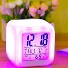 Thermometer Nightlight Alarm Clock 7 Colors LED Clock Digital Clock Home Decor