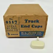 VTG HL Judd Co 3/4" Track End Caps Drapery Pole 3 Dz Steel 1950'S USA NOS