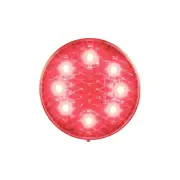 LED Autolamps Red Stop Tail Light Clear Lens 12 Volt 8 LED Lamp Bulk