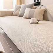 Breathable Non-Slip Couch Cover For Pets Dog , Woven Cotton Linen Sofa Protector, Soft and Durable Furniture Slipcover for All Seasons