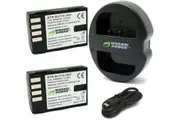 Wasabi Power Battery (2-Pack) and Dual USB Charger for Panasonic DMW-BLF19 and Panasonic Lumix DMC-GH3, DMC-GH4, DC-GH5, DC-GH5S, DC-G9