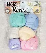 Sullivans 100% WOOL ROVING 12749 Needle FELTING 6 Colors Soft Whispers NEW Pkg.