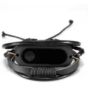 For Xiaomi Mi Band 2 Leather Bracelet Smart Wristband Black Watch Bands