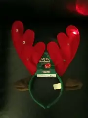 Unique Kids Children Christmas Reindeer Antlers Light Up Headband Dan Dee Hat