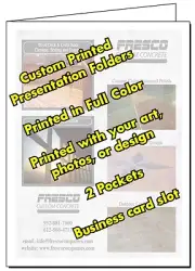 25 Presentation Folders, Full Color Custom Printed 2 Pocket, Your Logo and Text