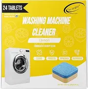 Air Jungles Washing Machine Cleaner Tablets 24 Count, Lemon Scent, Deep Cleaning, Dirt Remover, Clean Laundry Washer Drum and Tub, Compatible with Front and Top Load Washer, 12 Month Supply