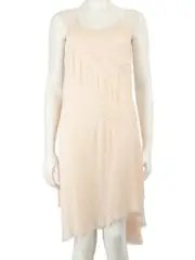 Light Peach Pleated Mini Dress