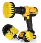 3Pcs/Set Tile Grout Power Scrubber Cleaning Drill Brush Tub Cleaner Combo Yellow