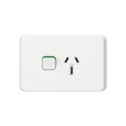 Clipsal Iconic Series Single Powerpoint Horizontal Single 15A 250V - 3015/15-VW
