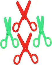 Cabilock 4pcs Large Clown Costume Scissors Halloween Giant Fake Scissor Props for Party Stage Novelty Plastic Cutting Toys