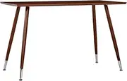 Modern Dining Table - 120x60x74 cm, Brown MDF with Steel Legs, Seats 6, Perfect for Kitchen, Dining Room, Small Spaces, Rectangular Farmhouse Dining Set