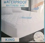 Mattress Protector, SAFE MATEIAL Waterproof Mattress Pad King White NOISELESS