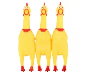 Screaming Chicken Dog Toys,Yellow Rubber Squaking Chicken Toy Novelty and Durable Rubber Chicken for Dogs,Rubber Chickens Value 3 Pack