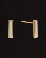 14K Italian Gold Bar Studs NoSize NoColor