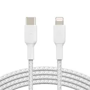 Belkin BoostCharge Braided USB-C to Lightning Cable - 2m - White [CAA004bt2MWH]