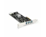 Star TechPCIe to 4-Port USB 3.0 Hub Controller Card Adapter 5Gbps Speed for PC