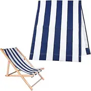 Sunloungers, Beach Sling Chair Replacement Canvas Blue and White Stripes Sling Chair Replacement Deck Chair Fabric for Sunbathing Courtyard