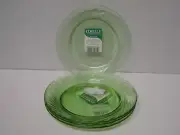 4 NEW CORELLE GREEN FESTIVA 7-1/2" SALAD PLATES WITH TAGS