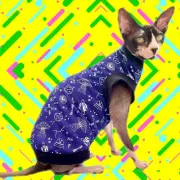 Sphynx Cat Shirt Outer Space - Clothes Clothing Cotton Top Vest Jumper T Sweater