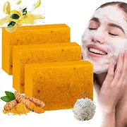 Nebuwell - Nebuwell Soap, Nebuwell Turmeric Hand Made Soap, Nebuwell Turmeric and Citric Acid Soap, Turmeric Soap Bar Kojic Acid for Face and Body (3pcs)