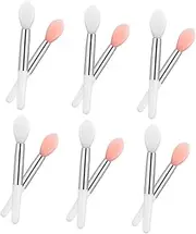 Happyyami 24Pcs Silicone Lip Mask Applicators Portable Lip Brush for Lipstick Lip Gloss Easy Precision Application Transparent Brushes