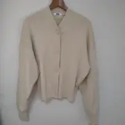Uniqlo Beige Cardigan Large Button Soft Knit Used