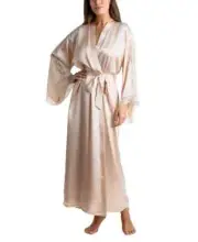 Linea Donatella Luxe Brides Blush Lingerie Robe Women's L/XL Bisque Long Sleeve