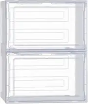 Artiss Set of 2 DIY Shoe Box, Plastic 9 Storage Case Shoes Organiser Cabinets Cupboard Organizer Cube Display Shelf Home Decor Indoor Outdoor Bedroom Hallway Furniture, Magnetic Door White