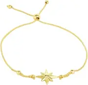 [JewelryWeb] 14ct Yellow Gold Friendship Bracelet With Draw String Clasp Jewelry Gifts for Women - Length Options: 61 22 23