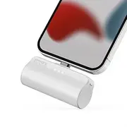 iWALK Portable Charger with Built in Cable, 3350mAh Mini Power Bank Small Battery Pack Compatible with iPhone 14/13/13 Pro/12/12 Pro/11/XR/XS/X/8/7/6, White