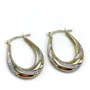 14kt Sterling Silver Hoop Earrings New in Box 1.08gr