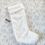 Koolaburra by Ugg White Faux Fur Christmas Stocking NEW Karina 21" Holiday Glam
