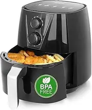[Emerio] AF-126667 SmartFryer, AirFryer, Hot Air Fryer, Frying with Hot Air without Additional Oil, XL, 3.8 Litre Volume, Cool Touch, BPA-Free, Fast Heating, 1450 Watt, Black