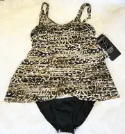 miraclesuit tankini set women’s size 8 illusionist cheetah leopard