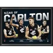 'SONS OF CARLTON' FRAMED SPORTSPRINT CRIPPS MURPHY CURNOW WEITERING