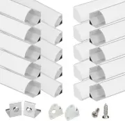 Muzata 20Pack 3.3FT/1M V Shape LED Channel Silver Aluminum LED Strip Diffuser