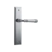 Iver Verona Door Lever Handle on Stepped Backplate Brushed Chrome