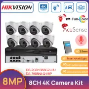 Hikvision 4K 8CH Home Security CCTV System 8MP IR MIC Dual Light ColorVu Camera