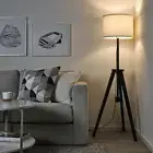Ikea LAUTERS Floor lamp, brown ash/white - NEW