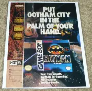 1990 Batman, Vintage Print Ad/Poster, Nintendo Game Boy, Promo Art