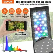 Aquarium Light 48W Full Spectrum Fish Tank Light with 24/7 Natural Mode Adjustable Timer & 5-Level Brightness with Aluminum Alloy Shell Extendable Brackets