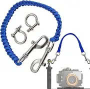Underwater Camera Housing Carry Lanyard | Flexible Scuba Lanyard for Diving & Snorkeling | Camera & Camcorder Straps with Soft Handle Waterproof 360 Degrees Retractable