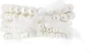 T-Doreen Set of Five Pearl Beaded Stretch Bracelet for Women,7.25"