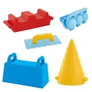 5pc Sand Snow Toy Kit for Kids- Snowball Maker, Snow Cone, Snow Bricks, Trowel