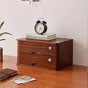 Solid wood desktop file cabinet with lockable drawer, wooden storage box for desktop organization, 1/2/3/4 story flat file cabinet