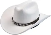[ARSUGMZ] Vintage Big-Edge Western Cowboy Hats Fit for Men Women Artificial Wool Gentleman Cowgirl Jazz Hat