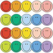 FYSUIMU 69Ft Groovy Retro Happy Face Bulletin Board Border Rainbow Color Smile Face Self-Adhesive Trim Border for Classroom Office Party Decoration